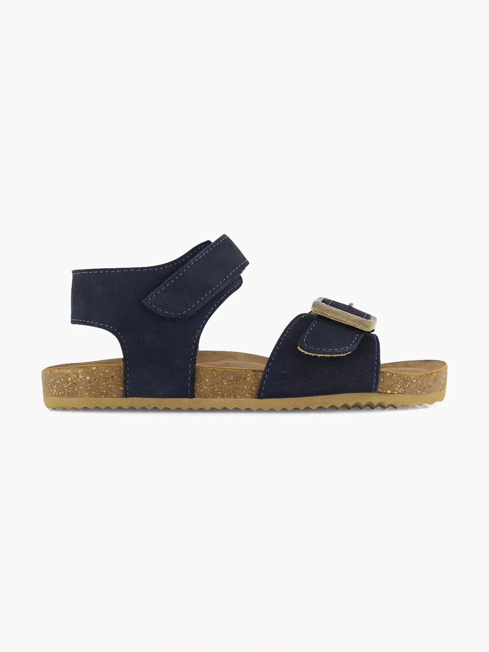 Jungenschuhe | Vty Blaue Ledersandale Mit Klettverschluss