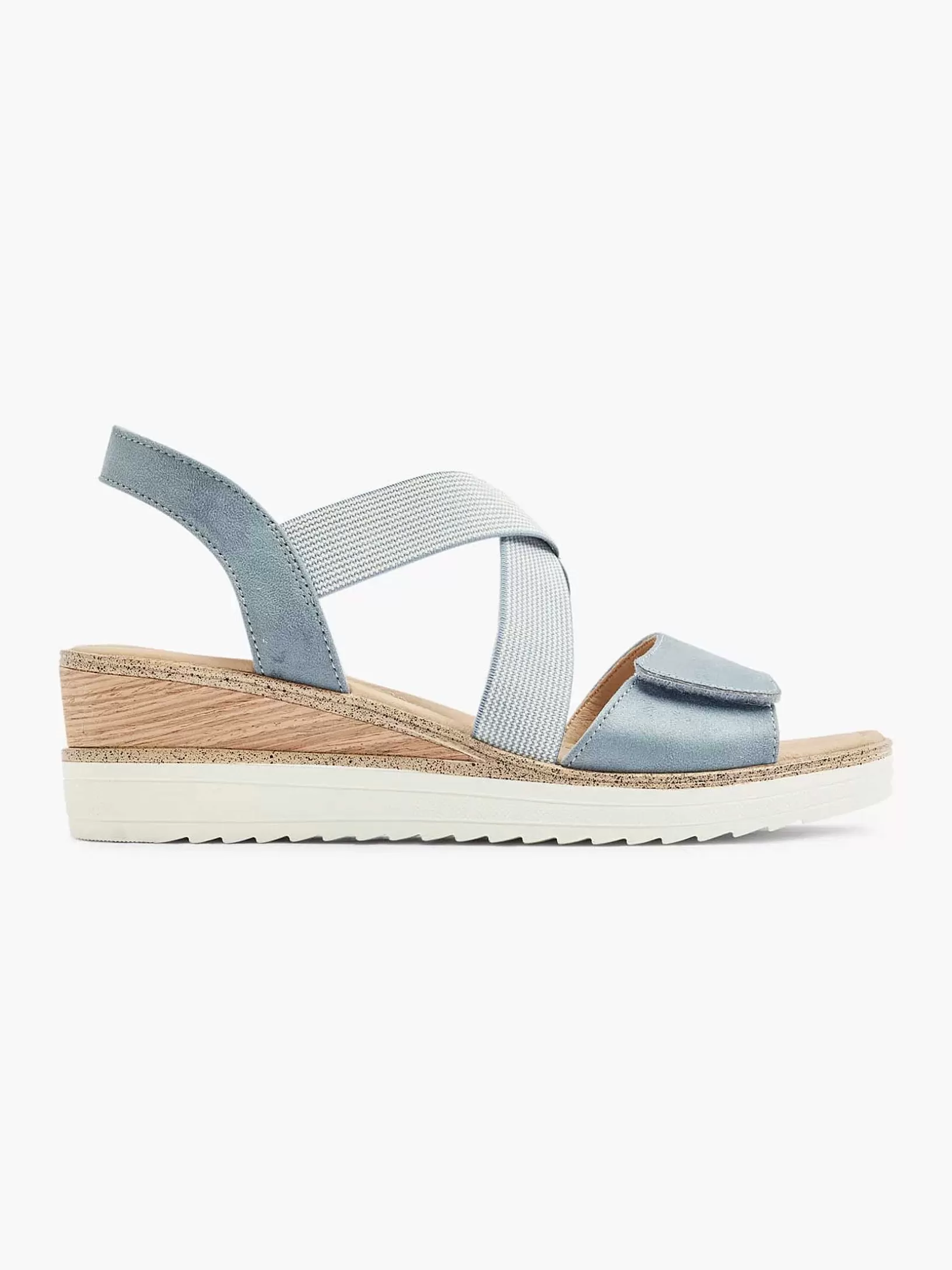 Sandalen | Easy Street Blaue Sandalette Mit Keilabsatz
