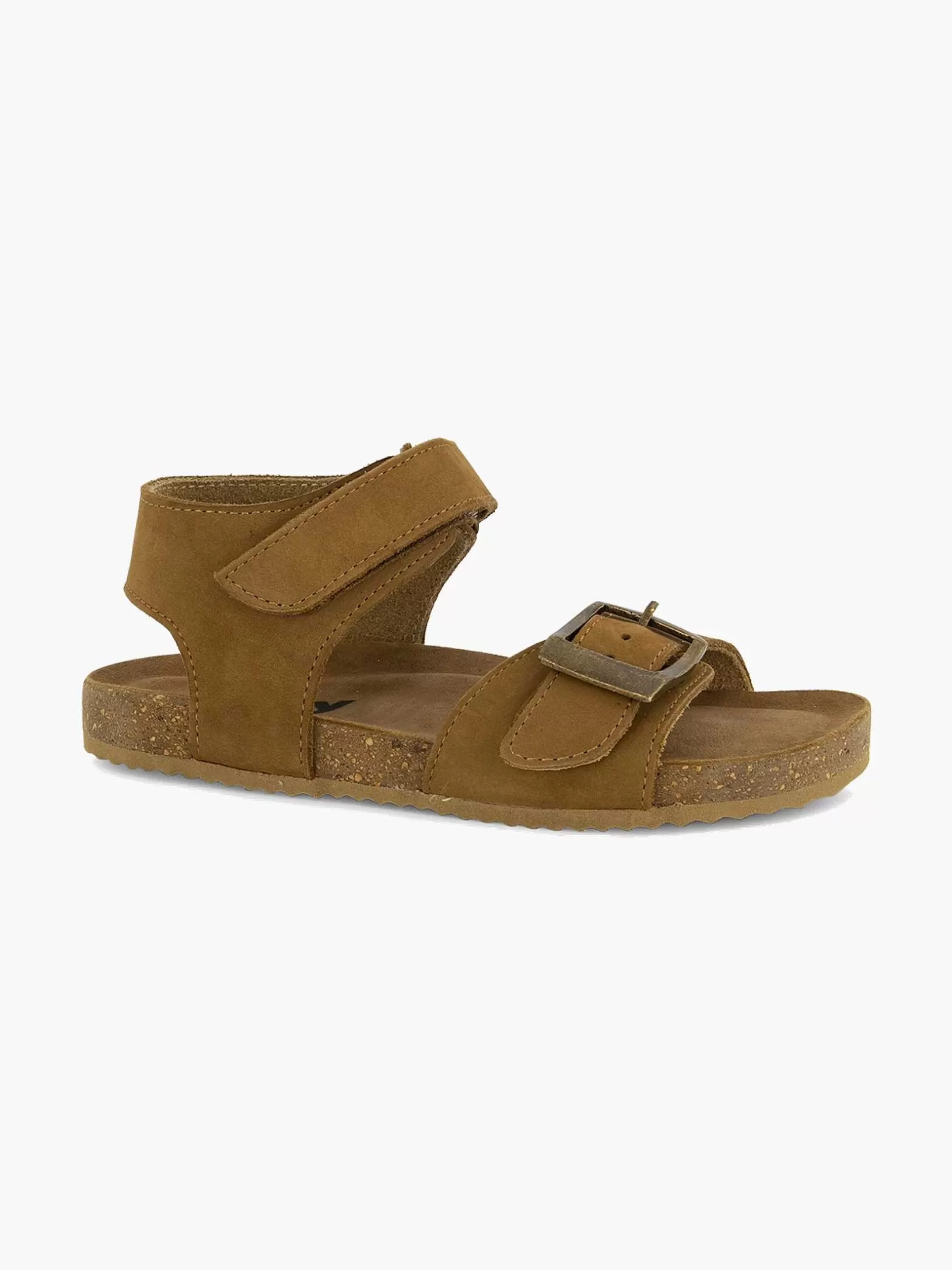 Jungenschuhe | Vty Braune Ledersandale Mit Klettverschluss