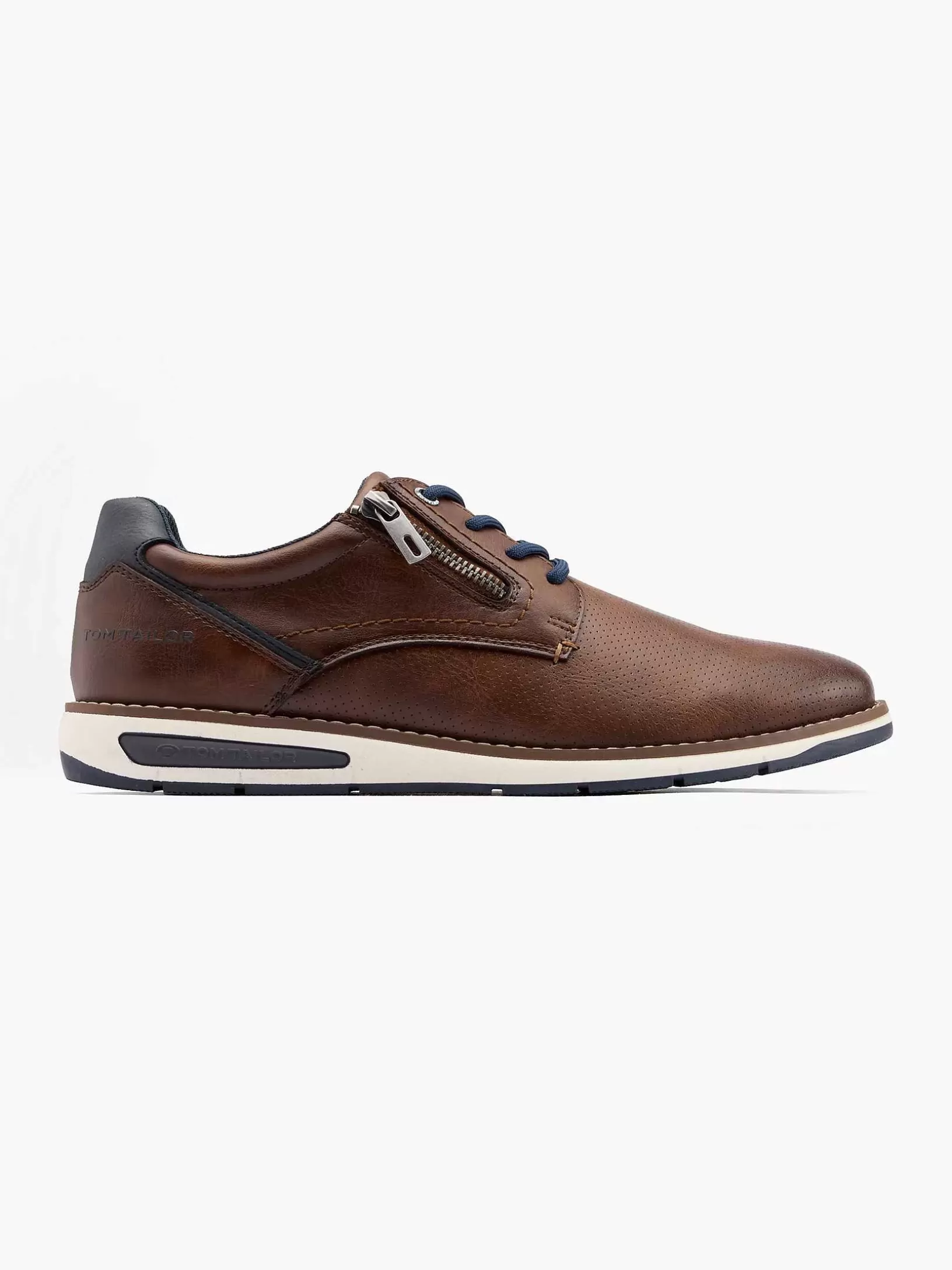 Turnschuhe | TOM TAILOR Brauner Ledersneaker