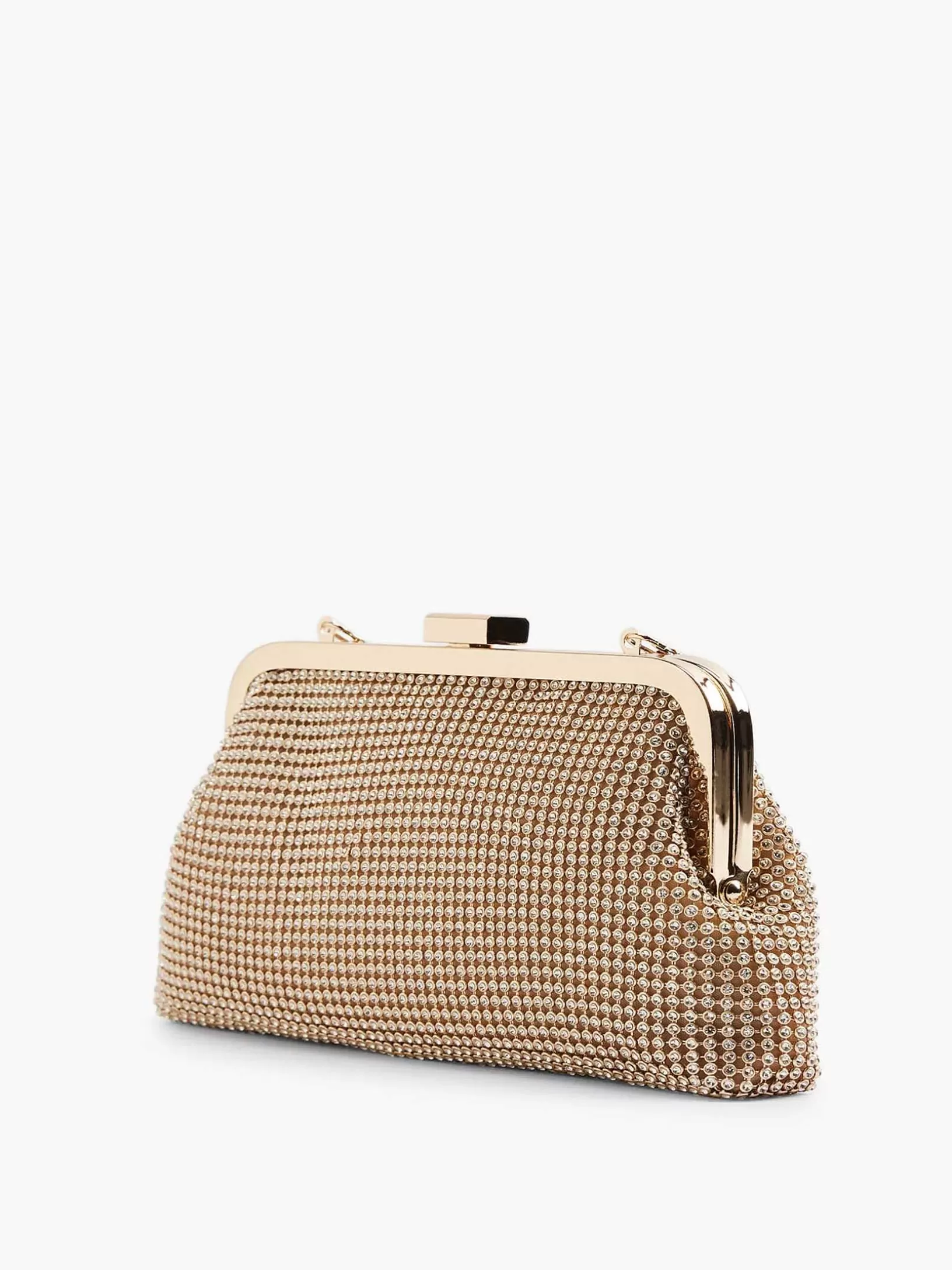 Exklusives Online-Zubehör | Graceland Goldfarbene Clutch Mit Glitzer