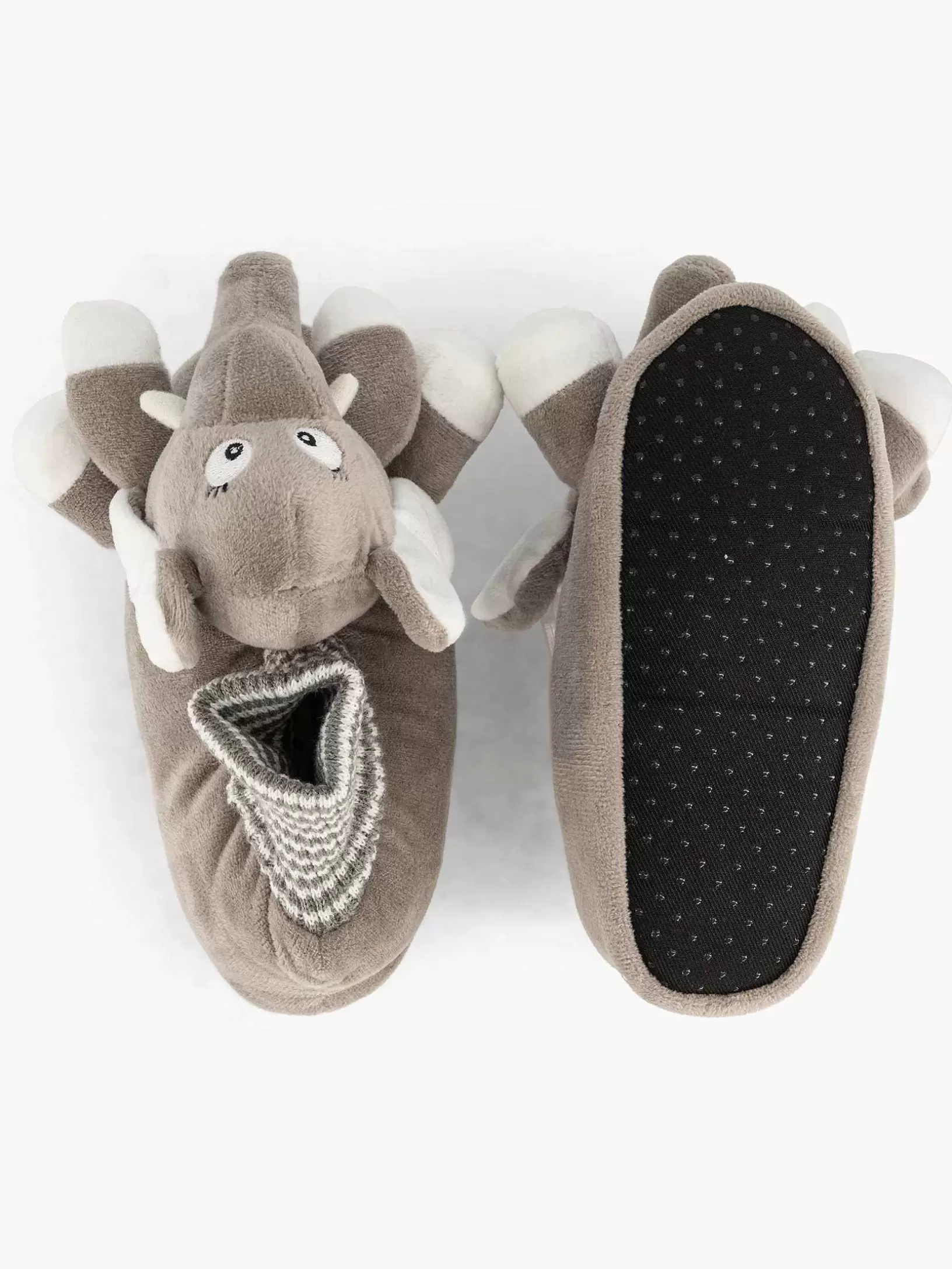 Jungenschuhe | Bobbi-Shoes Grauer Pantoffel-Elefant