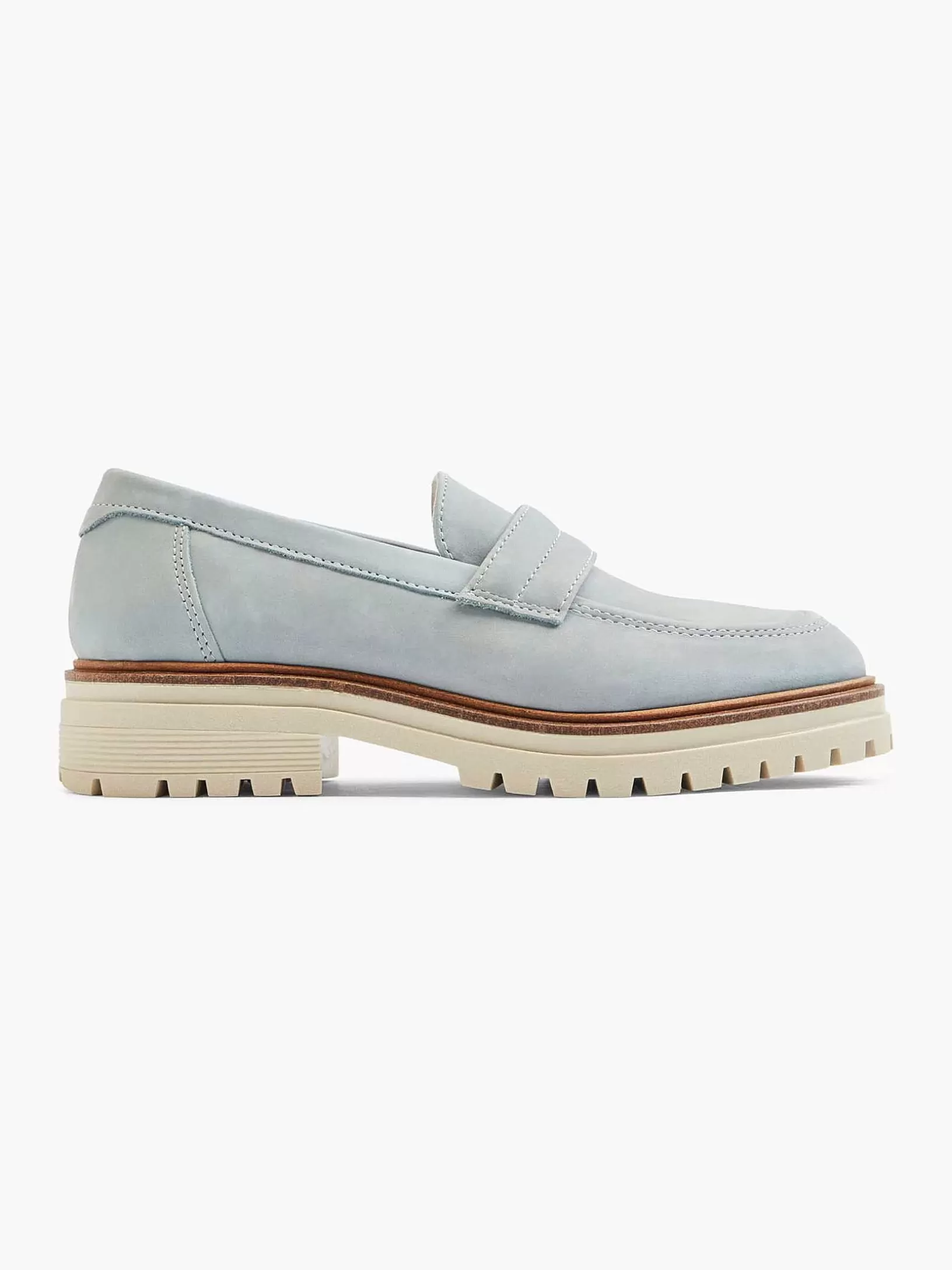 Slipper | 5th Avenue Hellblauer, Klobiger Loafer Aus Nubukleder