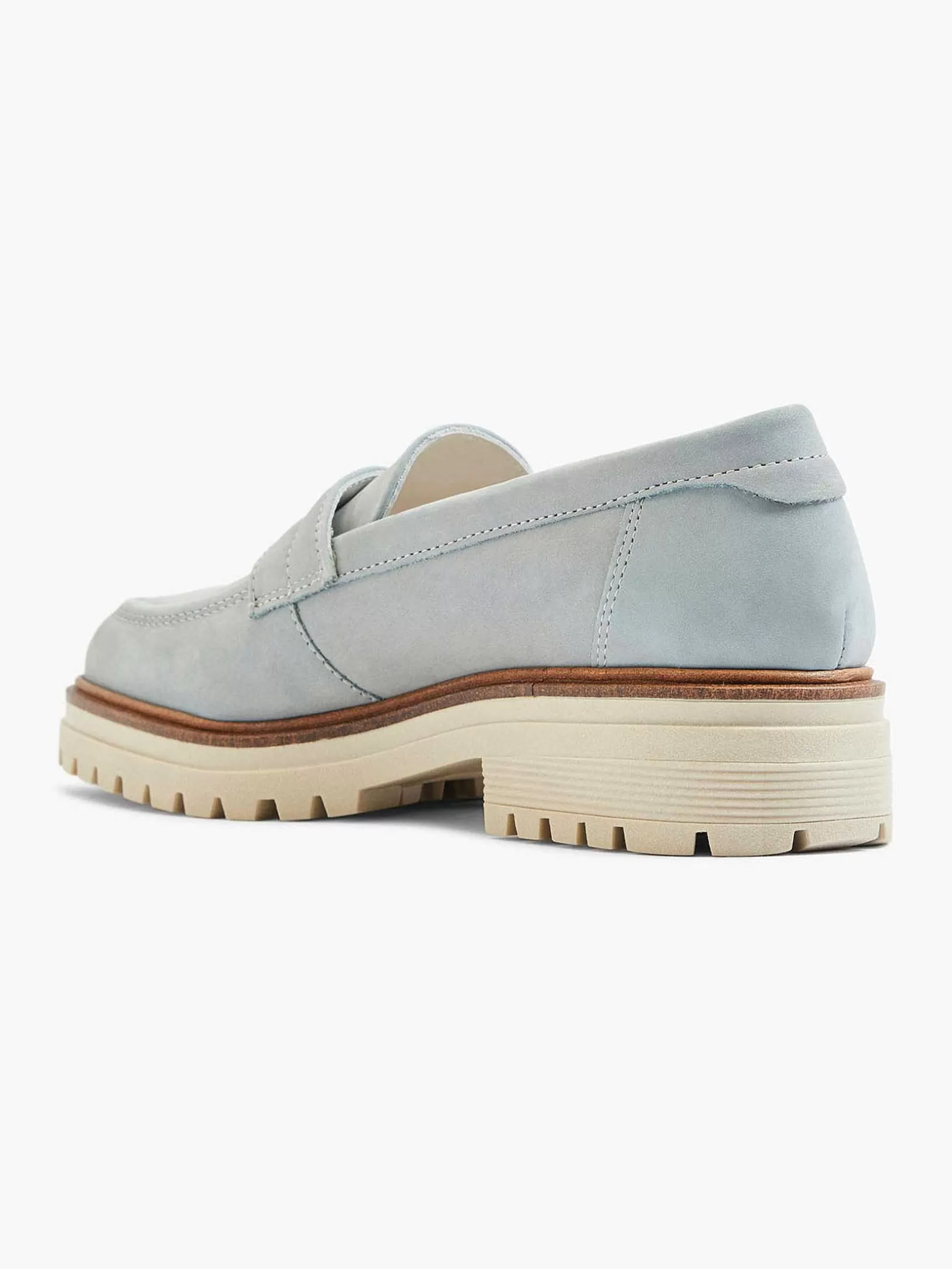 Slipper | 5th Avenue Hellblauer, Klobiger Loafer Aus Nubukleder