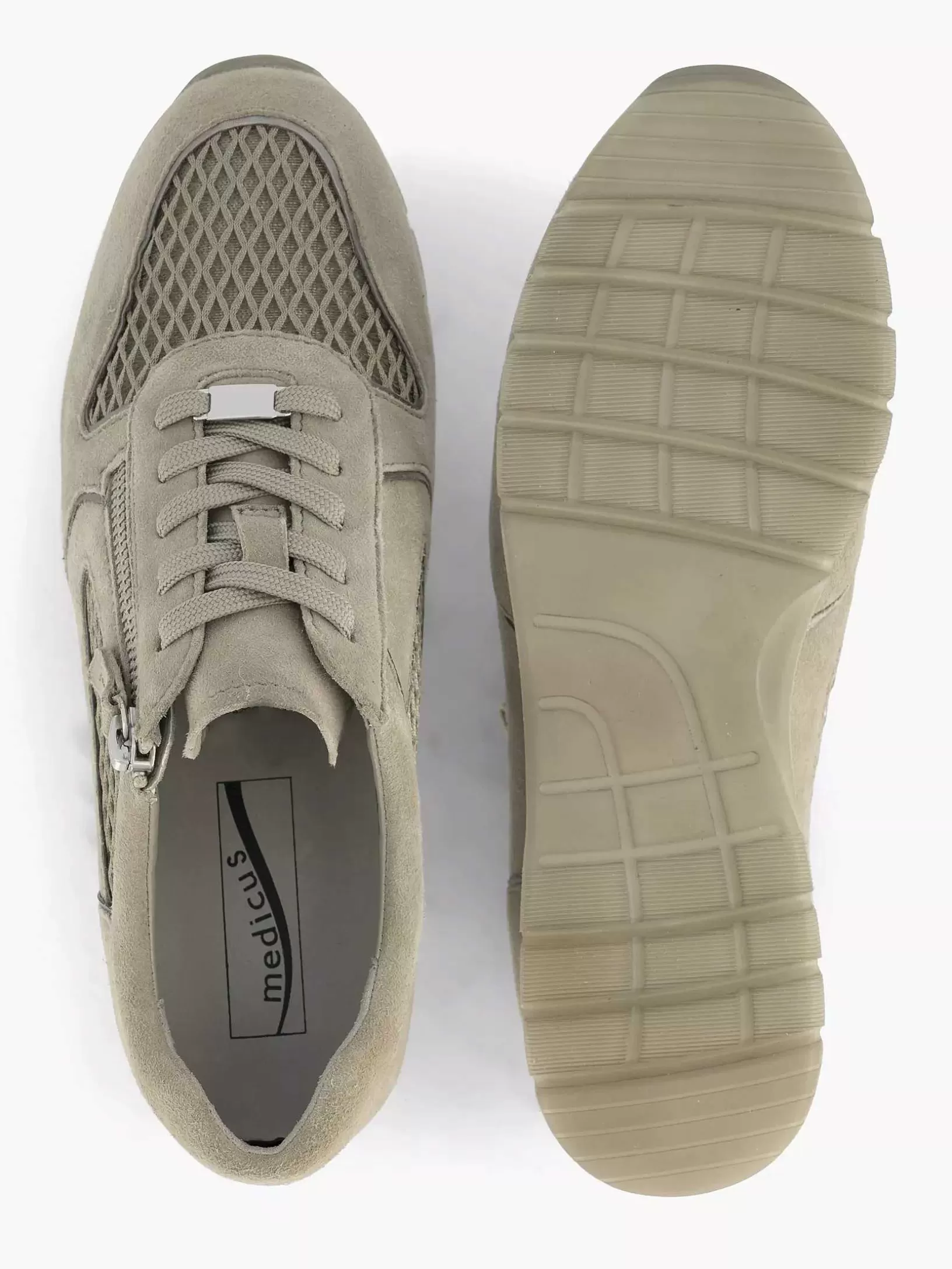 Komfortschuhe | Medicus Sandfarbener Komfort-Sneaker Aus Leder