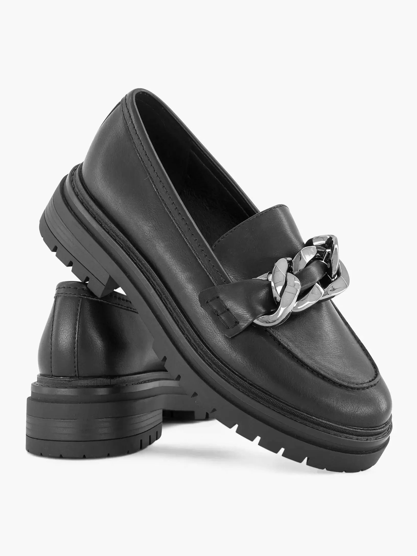 Slipper | Oxmox Schwarze, Klobige Loafer-Deko-Halskette