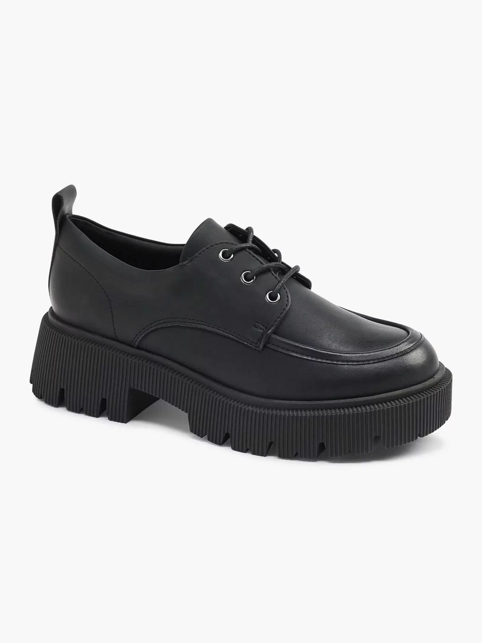 Slipper | Oxmox Schwarzer Klobiger Schnurschuh