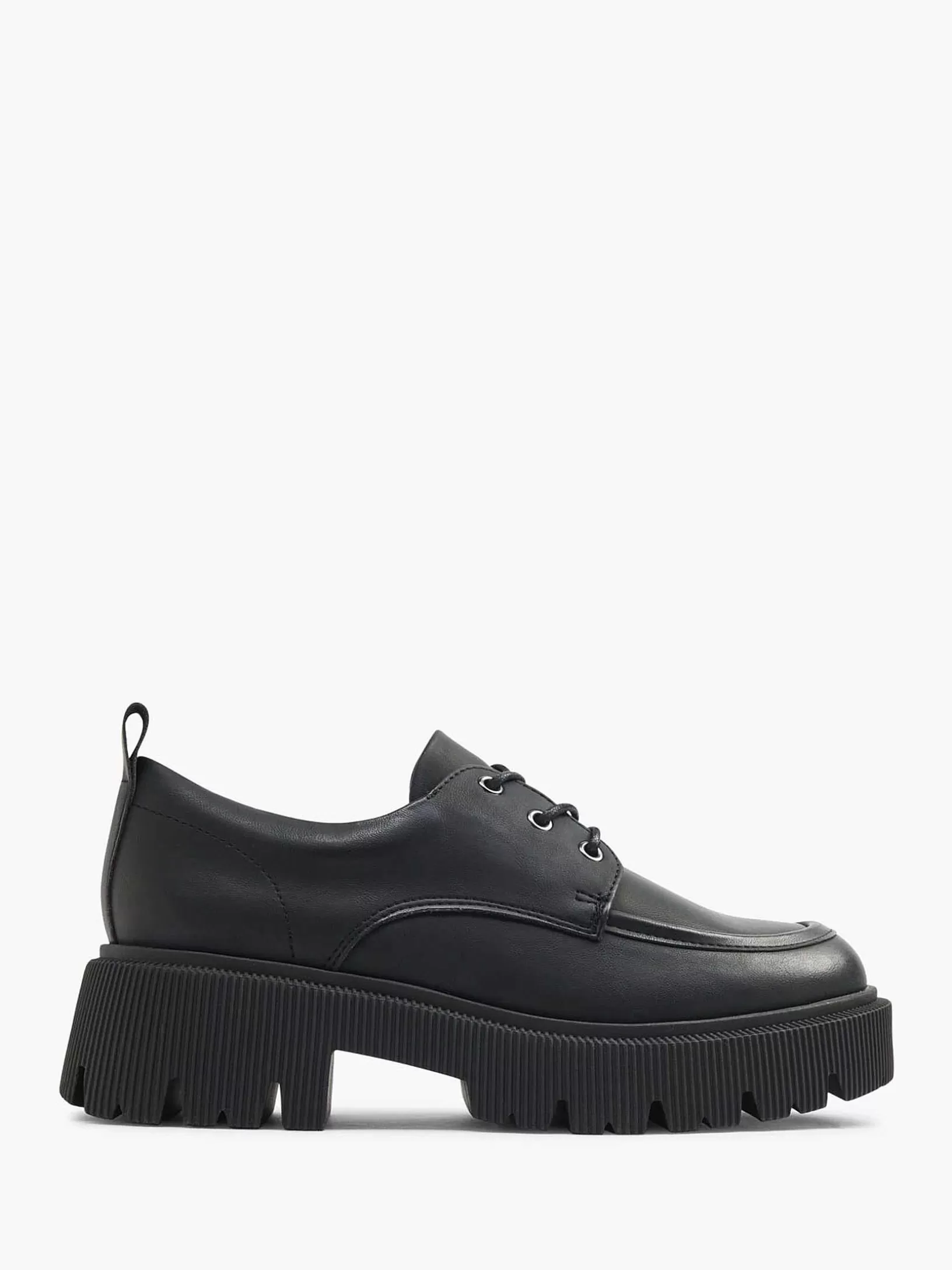 Slipper | Oxmox Schwarzer Klobiger Schnurschuh