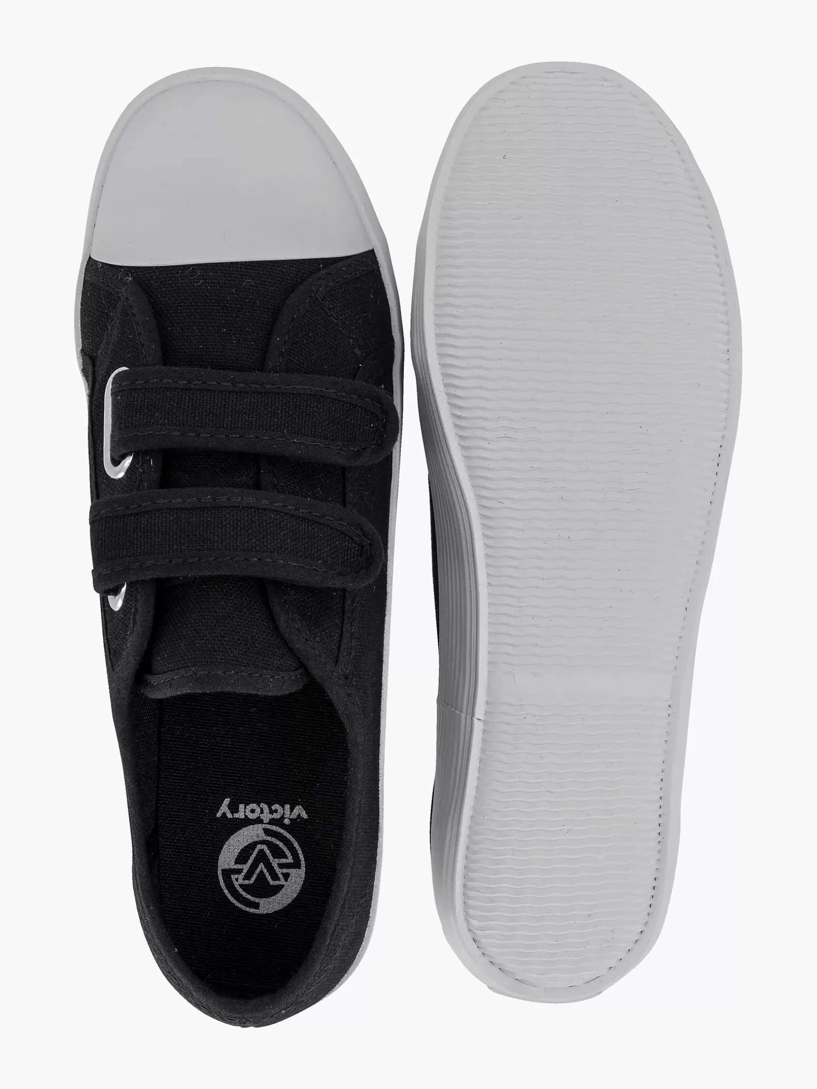 Jungenschuhe | Vty Schwarzer Turnschuh Mit Klettverschluss