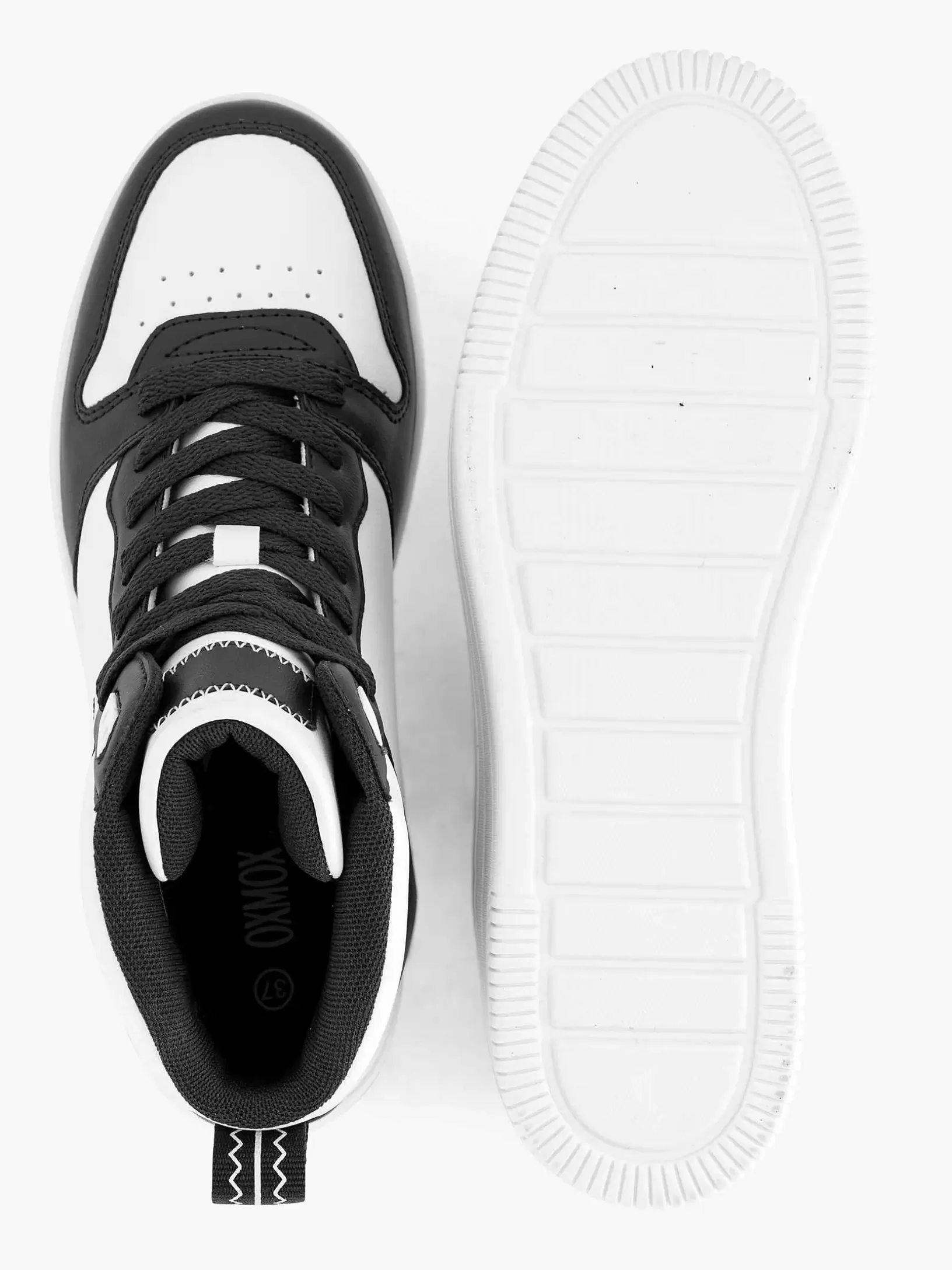 Turnschuhe | Oxmox Schwarz-Weiser Hoher Sneaker
